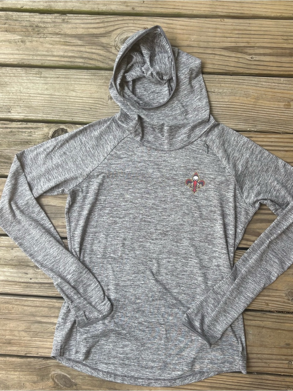 Nike Dri-Fit Gray Marled Lightweight Hooded Pullover - New Orleans Pelicans